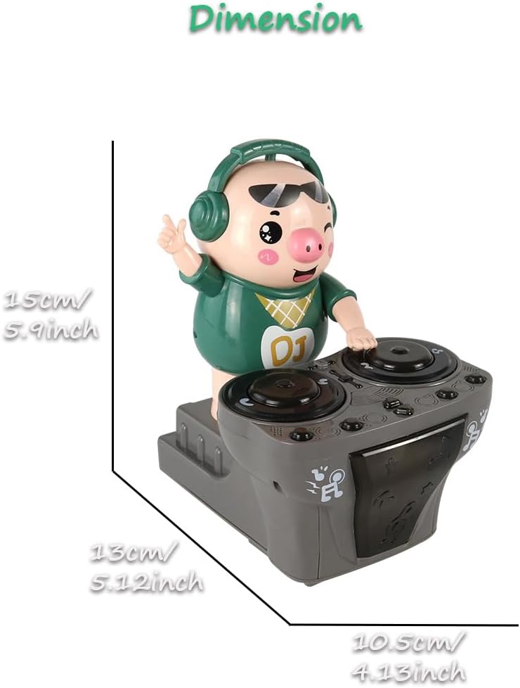 DJ Pig, Funny Musical Toy for Toddlers Scratch DJing Pig Dancing Piggy Rock and Roll