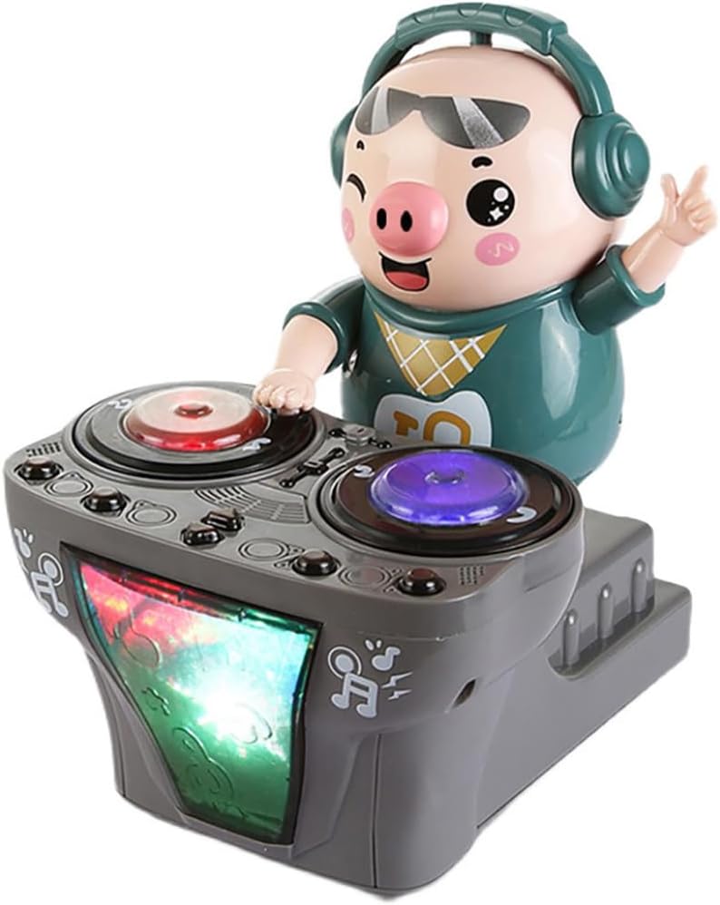 DJ Pig, Funny Musical Toy for Toddlers Scratch DJing Pig Dancing Piggy Rock and Roll