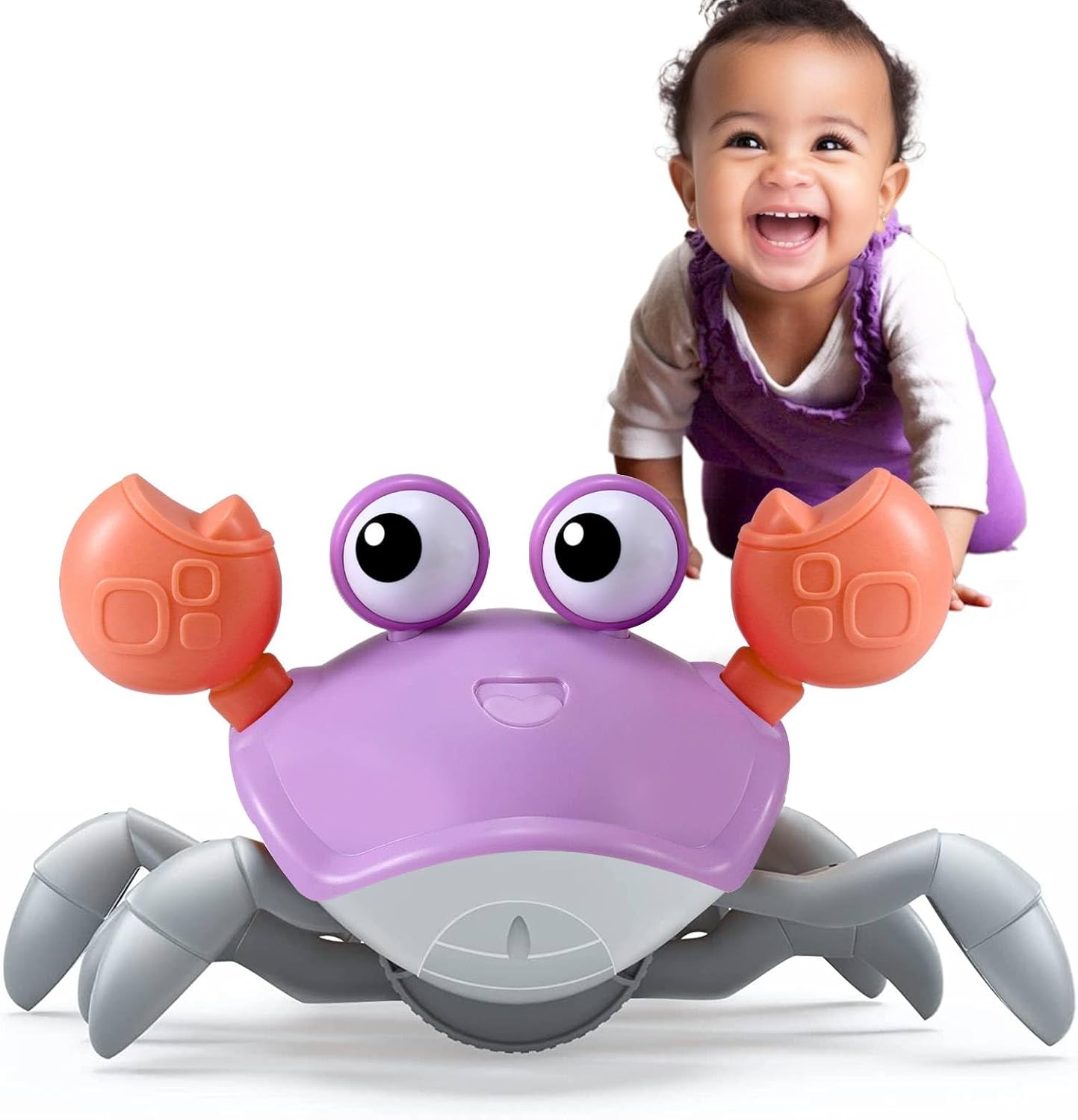 Tummy Time Crab Infant Walking Crab Dancing Moving Crawl Crab with Music & Light