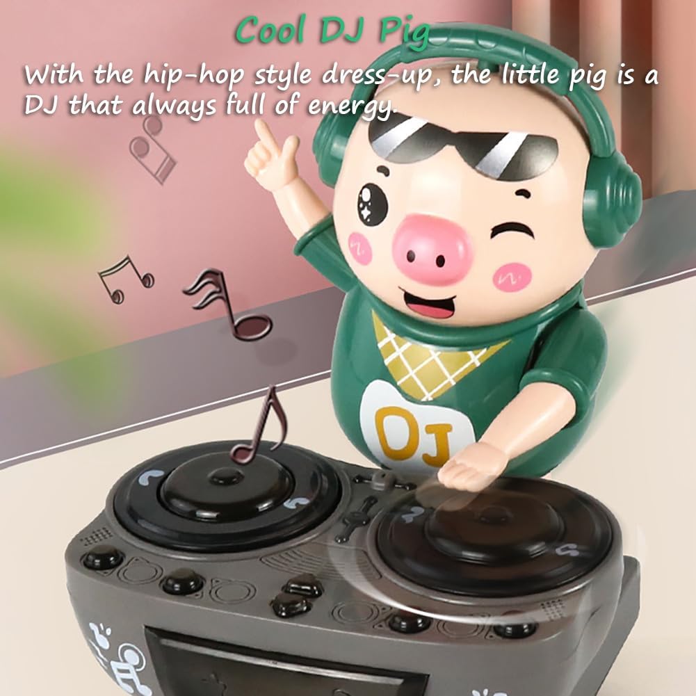 DJ Pig, Funny Musical Toy for Toddlers Scratch DJing Pig Dancing Piggy Rock and Roll