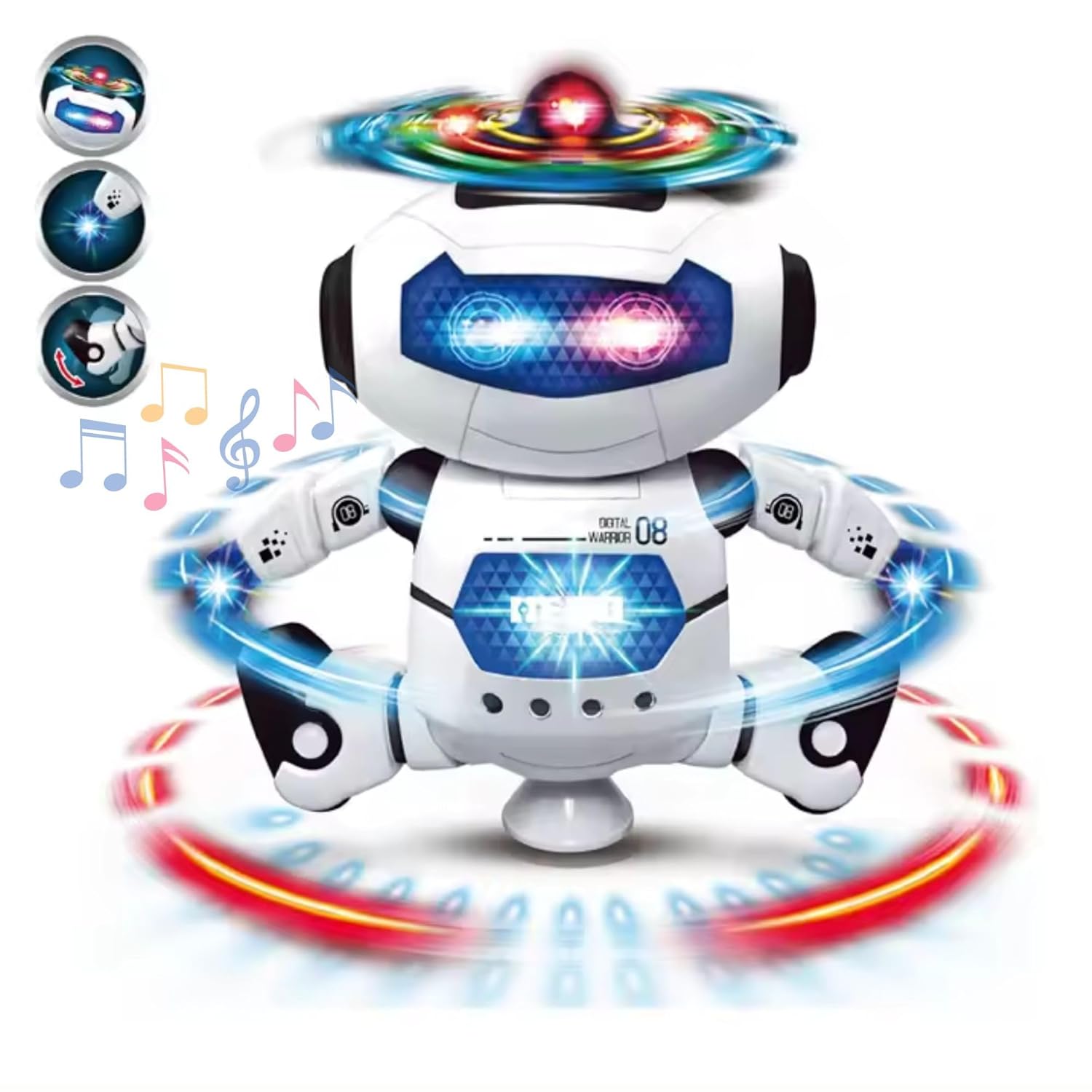 Dancing Robot's with 3D Lights and Music, Non Toxic Plastic - 3D Colorful Lights and Music