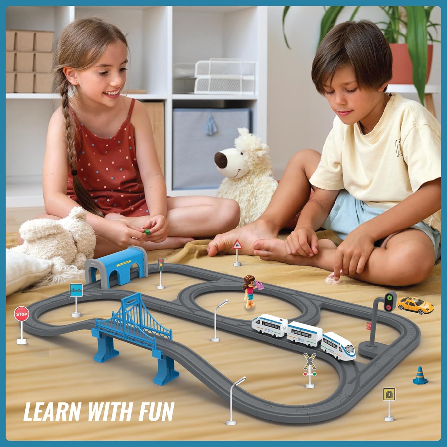 Vande Bharat Express Toy Train Set - 91 Piece Battery-Operated Railway Set | Indian City Train Set